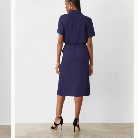 GSTQ Navy Baseline Skirt with snaps - Picture 2 of 3